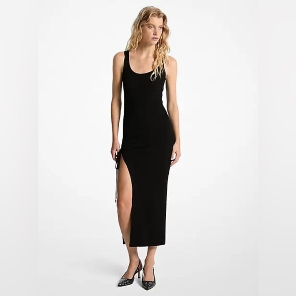MICHAEL KORS Stretch Tank Dress In Black Size Medium NWT